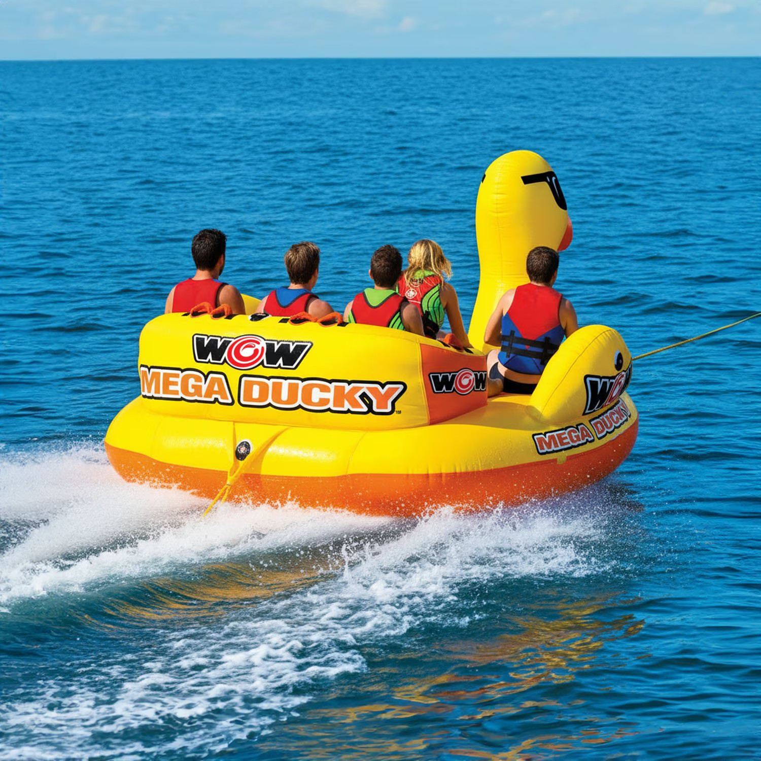 Wow Sports 9.5ft Mega Ducky 5-Person Towable Front Back Tow Points Free Shipping