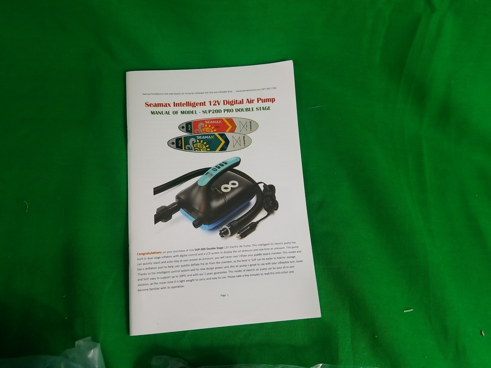 Seamax SUP20S Pro 12V Intelligent Air Pump – New Open Box.