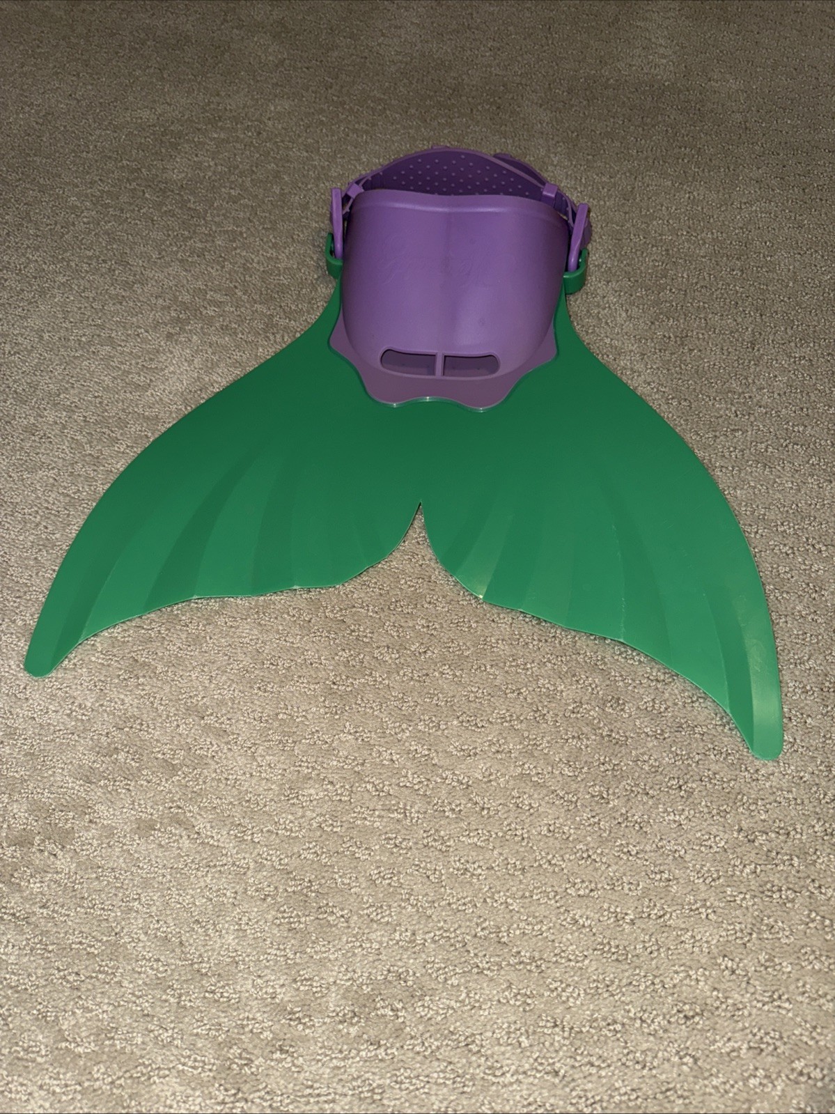 Mermaid Swim Fin – Green & Purple – Plastic & Rubber W/adjusable Strap Pool Toy