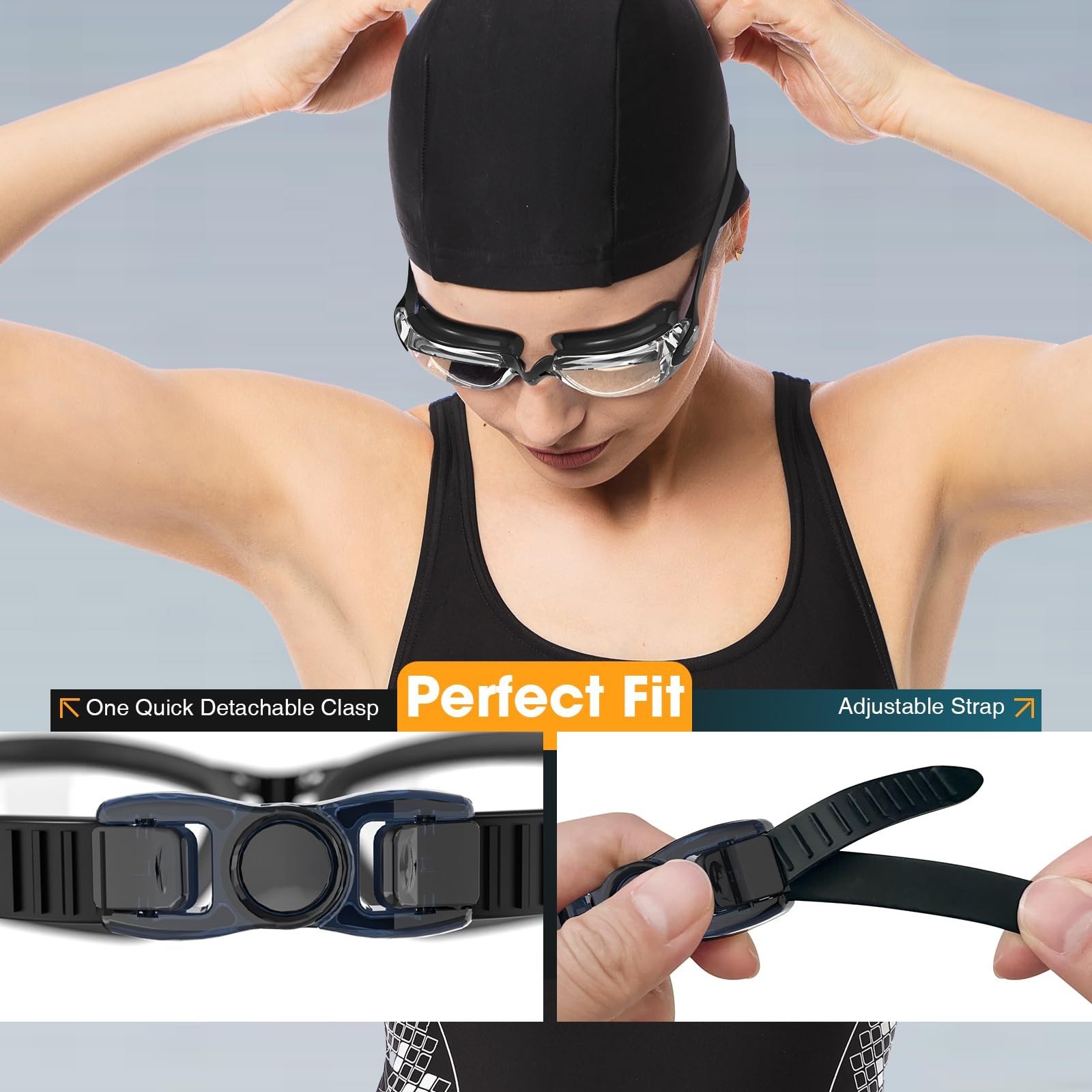 Swim Goggles, 2-Pack Swimming Goggles, Anti Fog, No Leaking For Adult Women Men