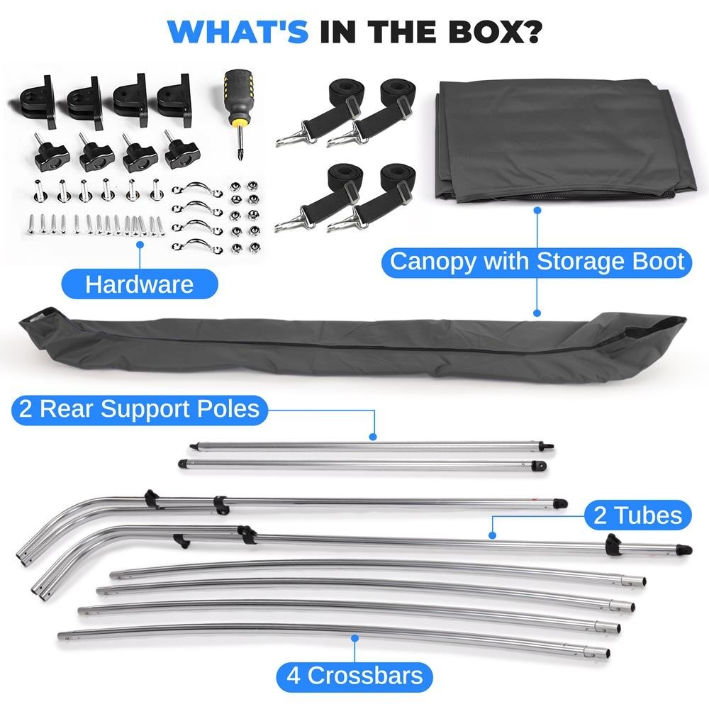 SereneLife Waterproof Boat Bimini Top Cover UV Resistant