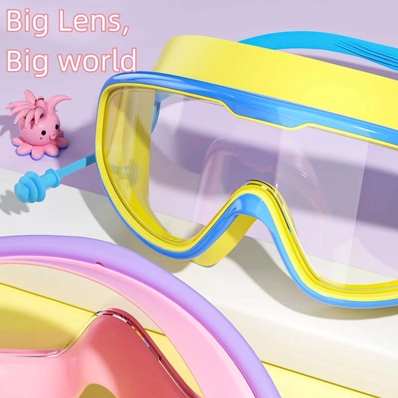 Kids Swimming Goggles Anti-Fog Waterproof HD Wide View Swim Glasses Boys Girls