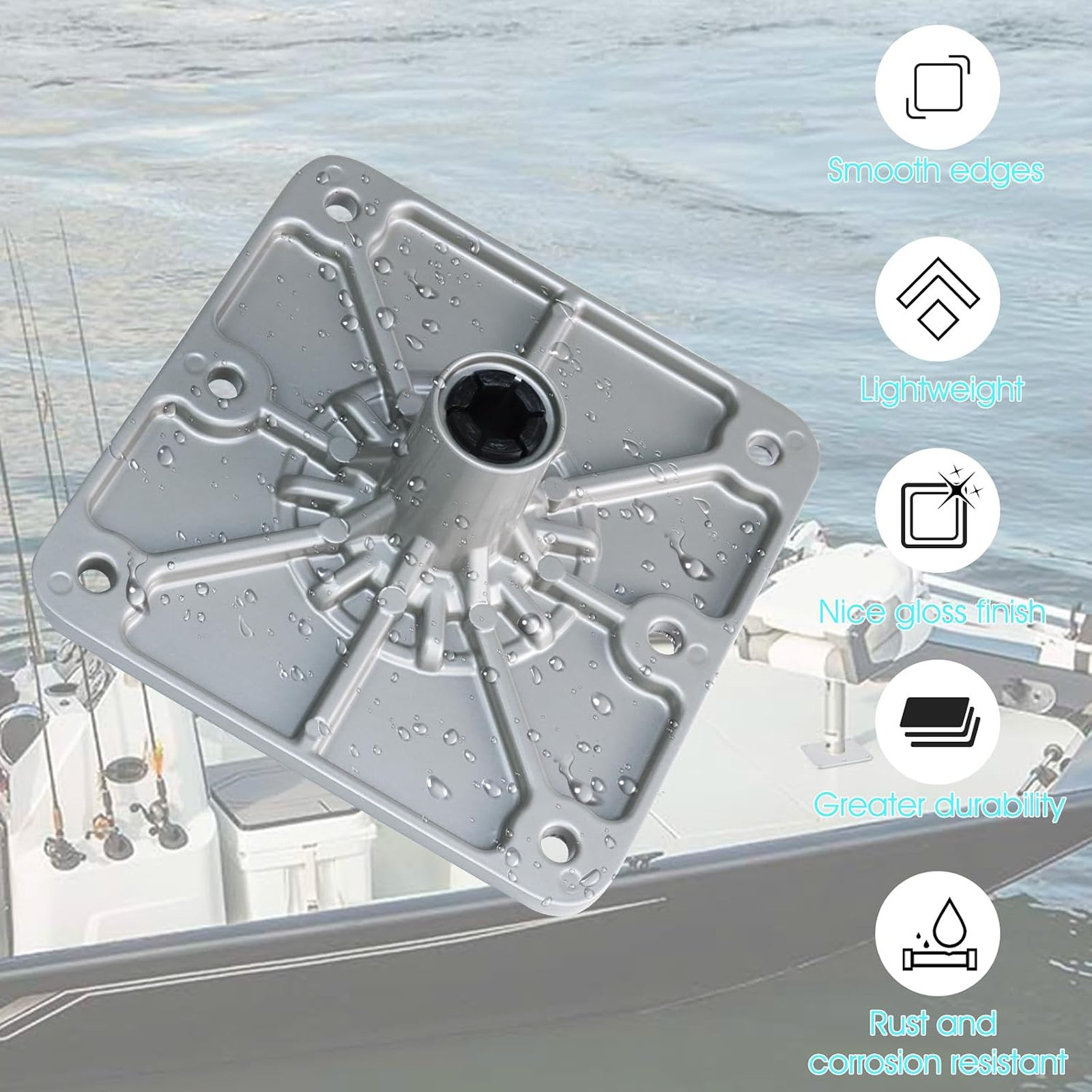 Boat Seat Base Mount for Marine Fishing Pontoon Truck Bed Bench 3/4 Inch Pin