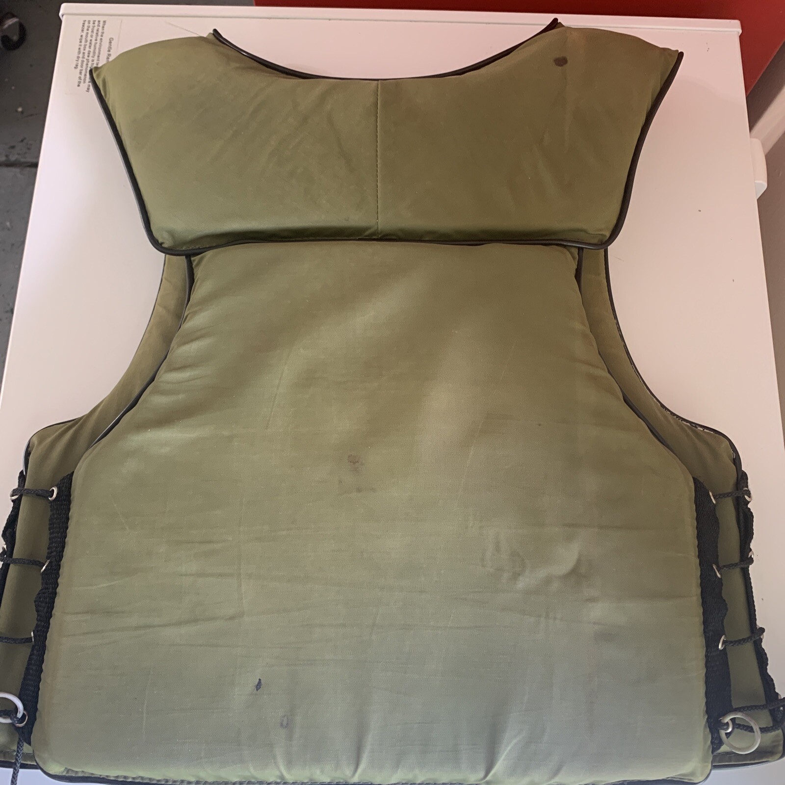 Vintage Stearns Fishing Vest Life Jacket Size Adult Small Army Green Retro USA