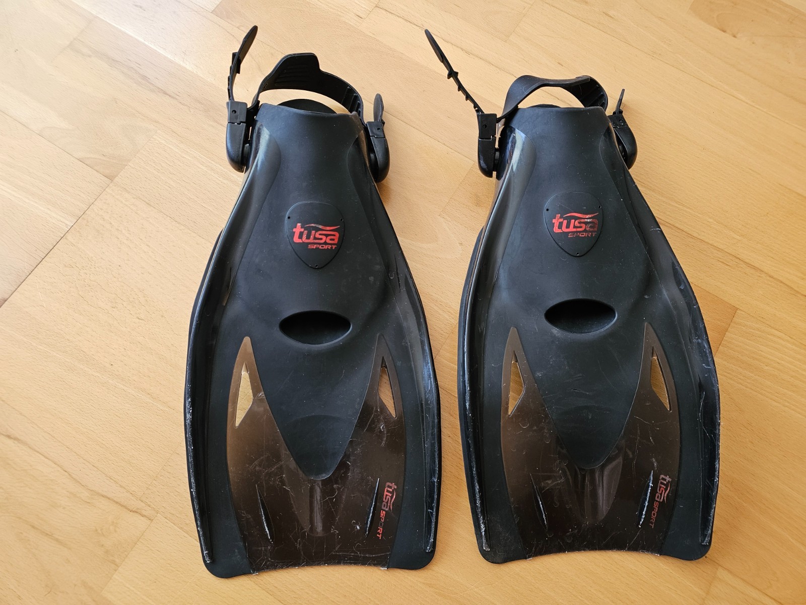 TUSA Sport Powerview Mask, Dry Snorkel & Fins Travel Set Large UP-2521B-BKR-L
