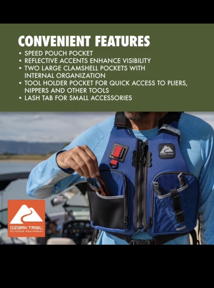 Ozark Trail Adult Unisex 3 Pocket Paddle Vest