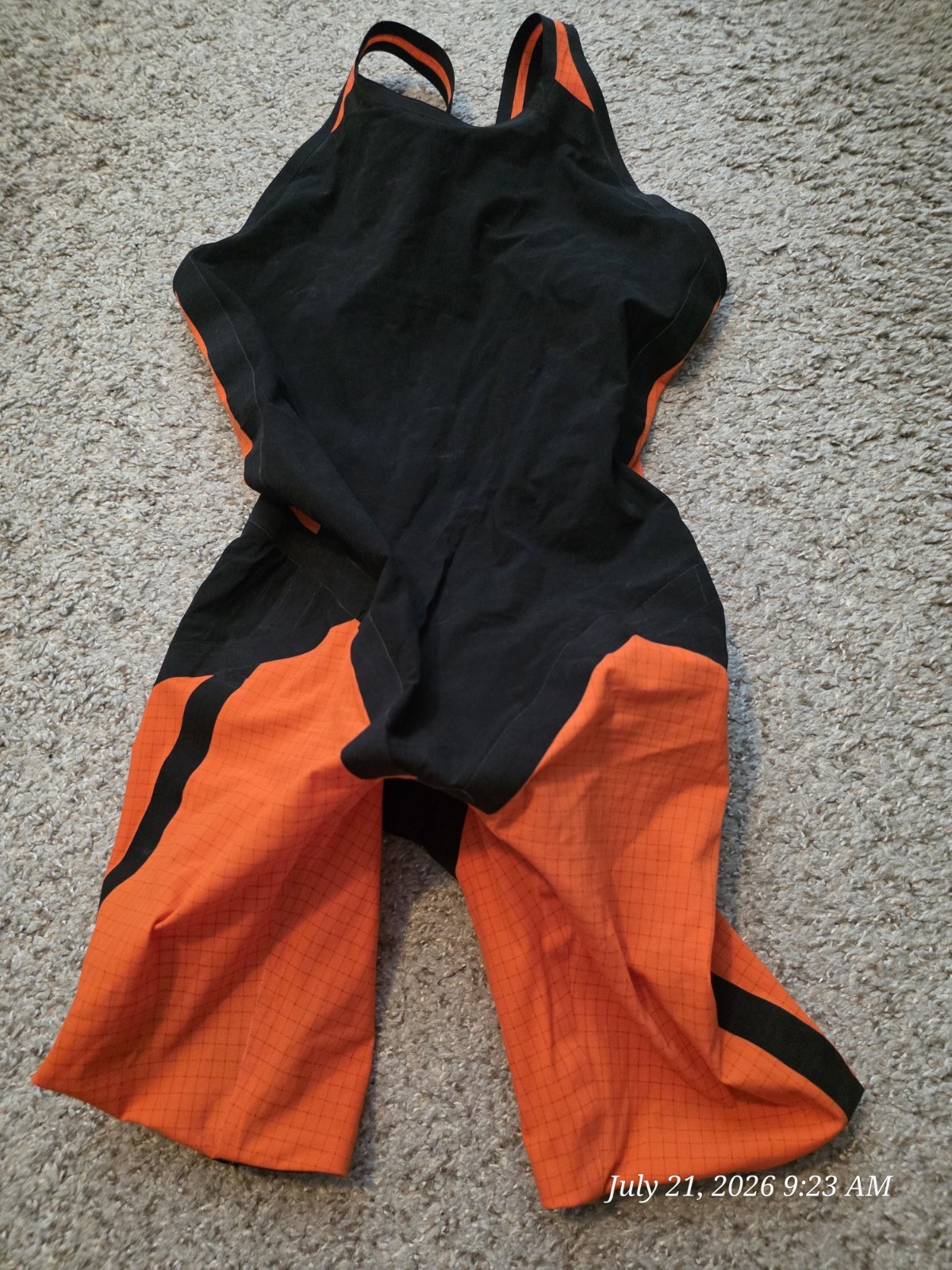 Arena Carbon Competitive Racing Kneeskin One Piece Swimsuit Size 32 Orange