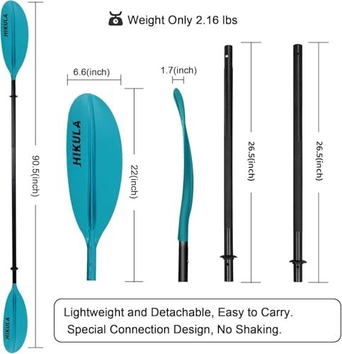 4-Pc Kayak Paddle Aluminum Shaft PP Blade Floating Adjustable 220cm 86-In
