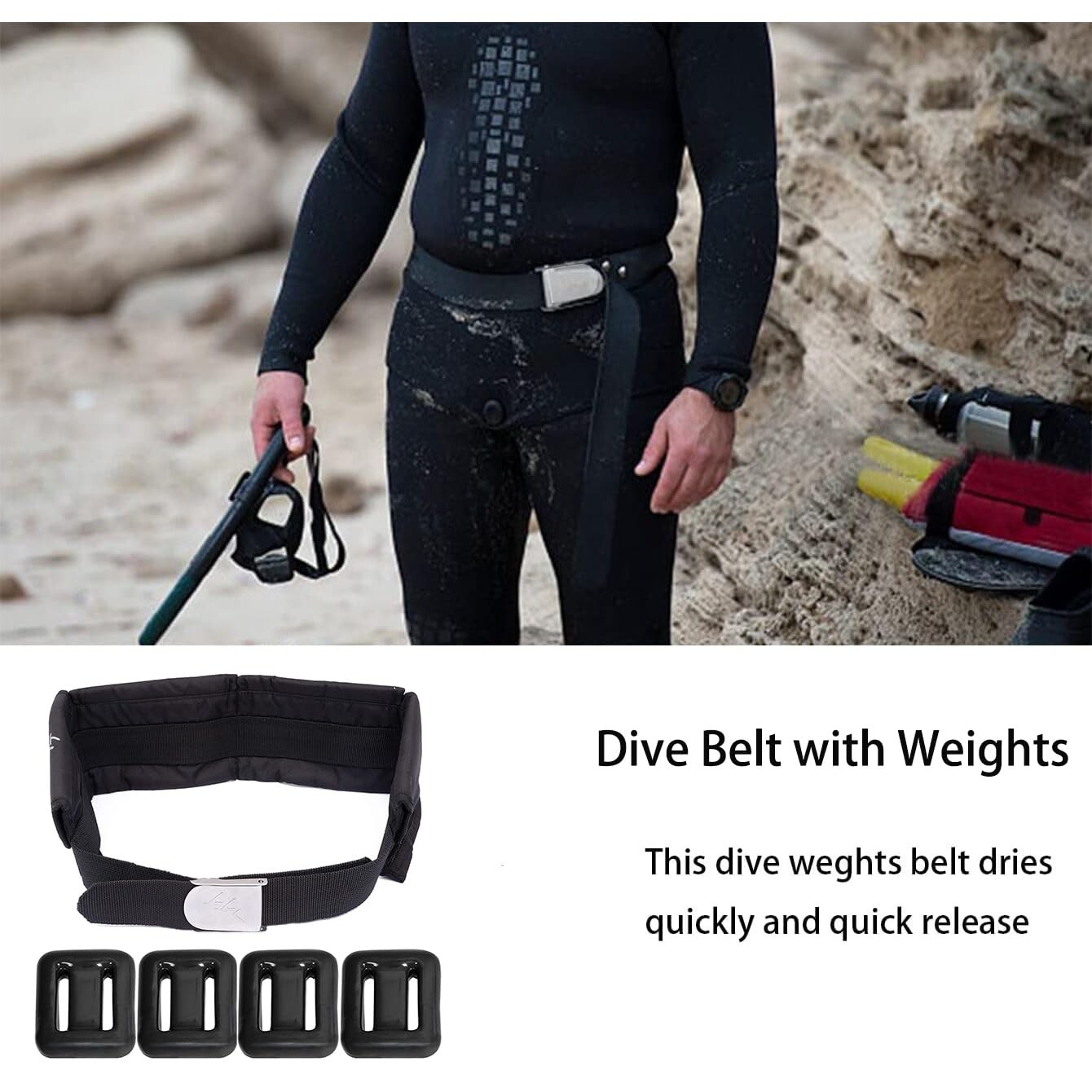Dekayaker Dive Belt Weights4 Pcs 1.1-4.4 Lbs Dive Weights 4 Pocket Scuba Weight