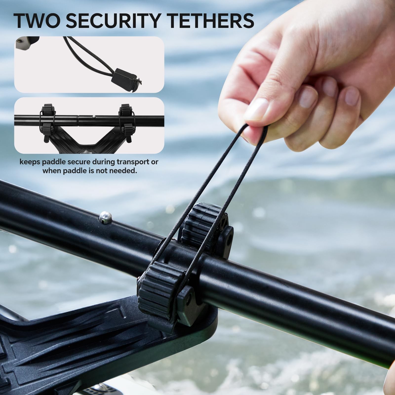Kayak Paddle Holder Kayak Track Mount Accessories for Fishing, Doubleheader w…