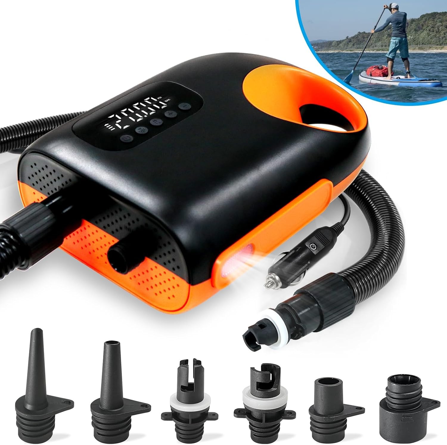 20PSI Paddle Board Pump-Portable Electric SUP Air Pump,110W Paddleboard Pump