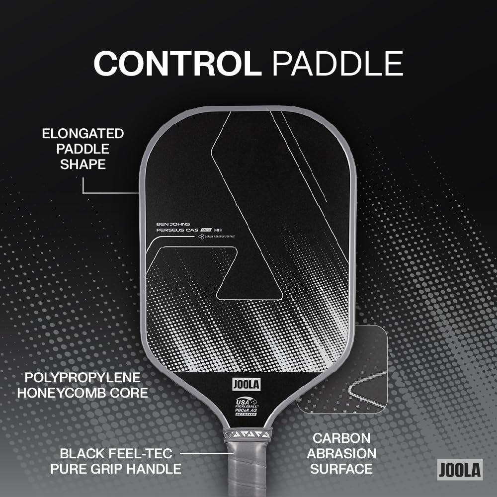 JOOLA Perseus 16mm Carbon Fiber Pickleball Paddle – CAS Perseus, Shadow Gray