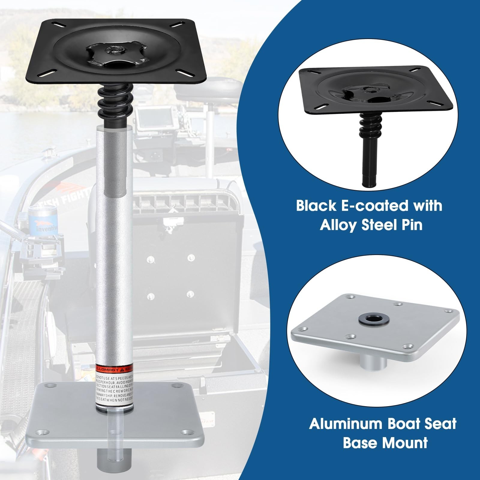 Boat Seat Pedestal Base Mount Kit 3/4″ Boat Seat Mount Pin Pedestal Kit | Inc…