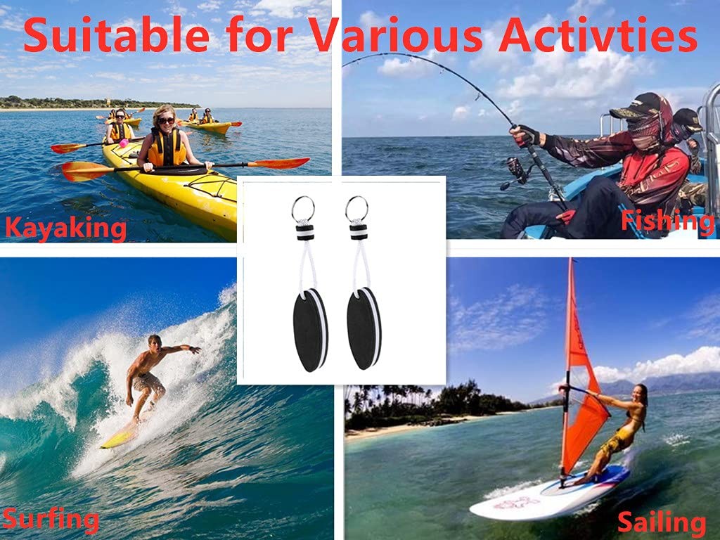 2 Pieces Floating Keychain, Float Buoy Boat Key Ring Buoyant Sports Key Chain…