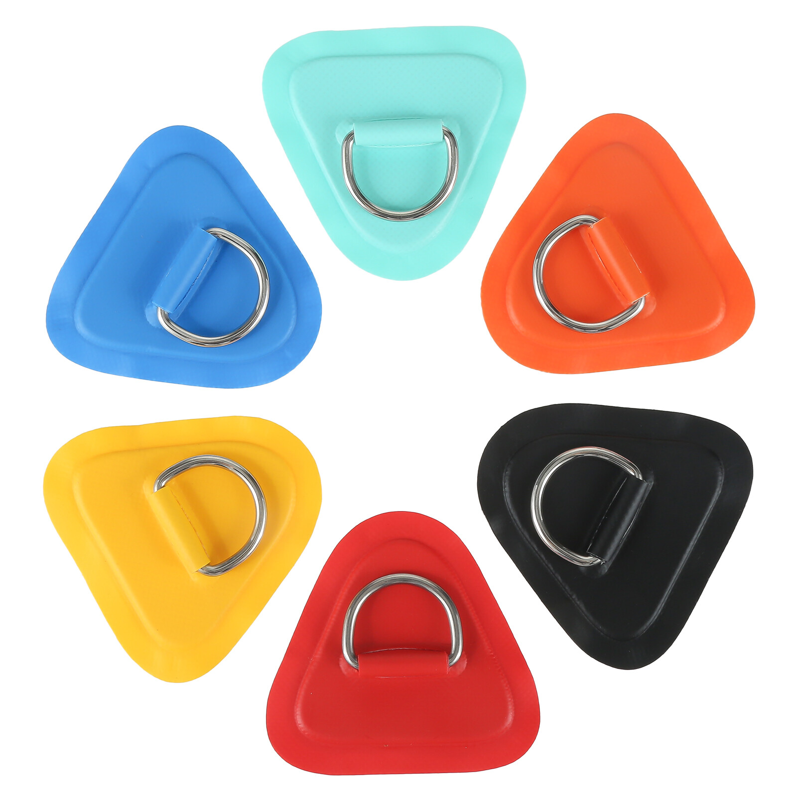 6pcs Useful Boat Surfboard Kayak Dinghy D Ring Patch & 6 Hooks Deck Rigging Kit