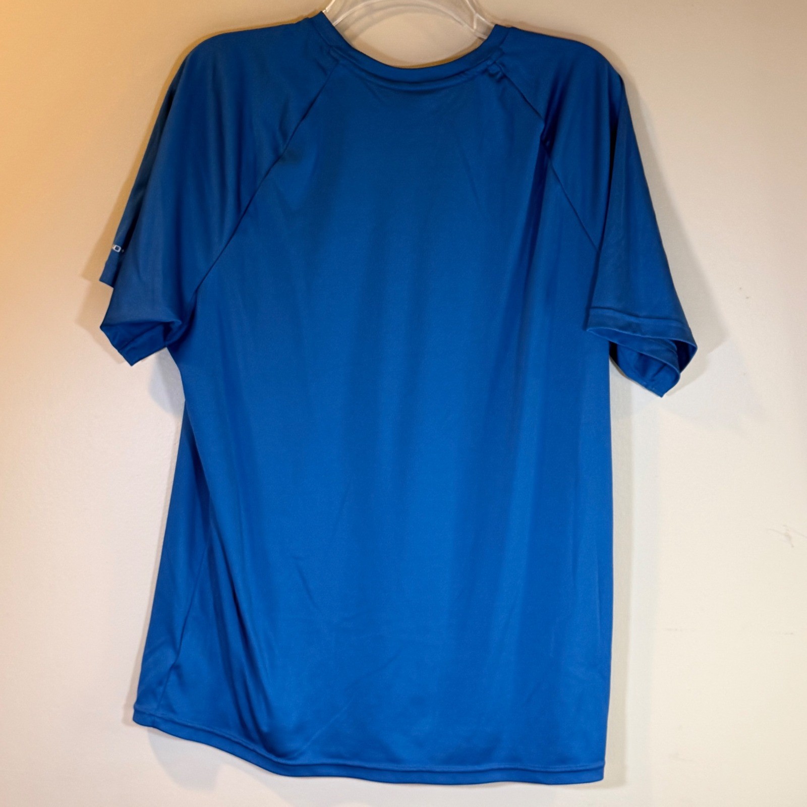 Nike Swim Rash Guard Mens L Blue UPF 40+ Dri-FIT Short Sleeve Shirt Beach Vaca