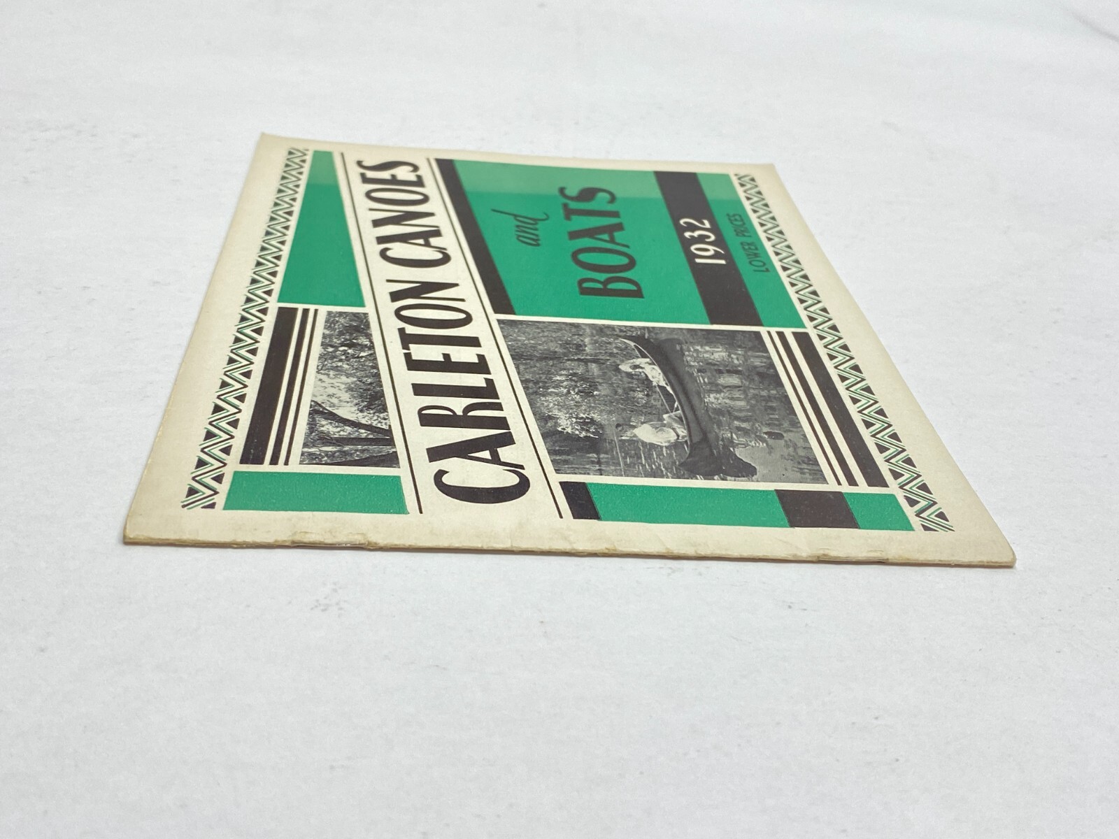 1932 Carleton Canoe Catalog / Booklet w Graphic Cover Old Town MAINE ME Paddles