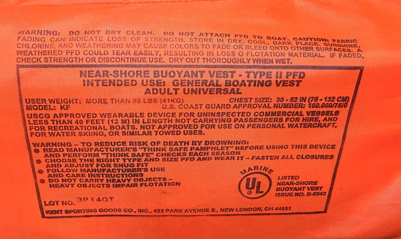 2 Pack Type II Life Jacket Vest Orange USCG Approved Adult Fishing Boating