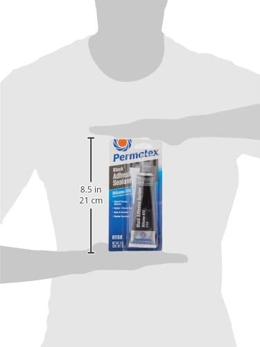 Permatex 81158-12PK Black Silicone Adhesive Sealant, 3 oz. Pack of 12,