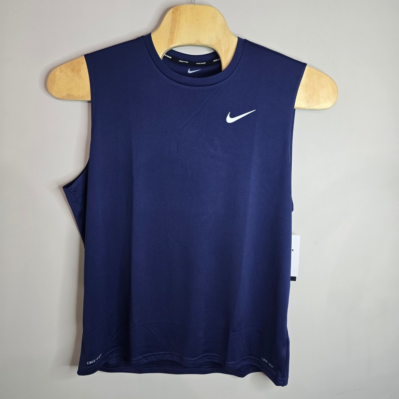 Nike Swim Dri-FIT Sleeveless Rash Guard Navy Blue UPF 40+ NESSA585-440 Mens XL