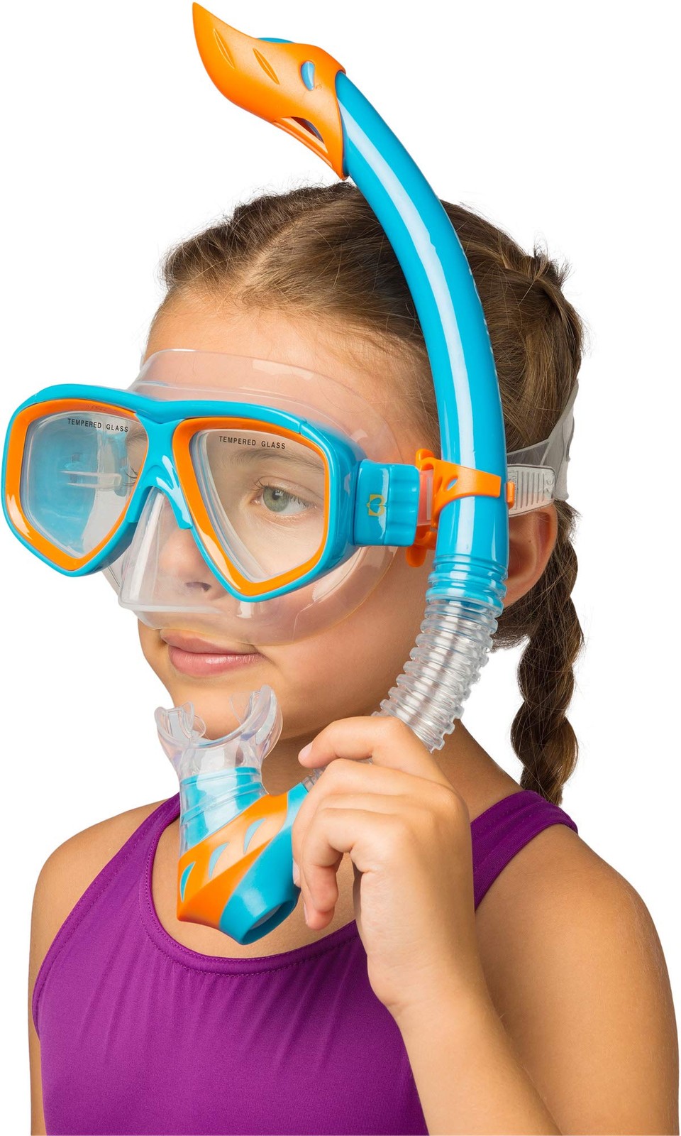 Cressi Rocks Kids Combo, Blue/Orange Age 3 to 8 Years,