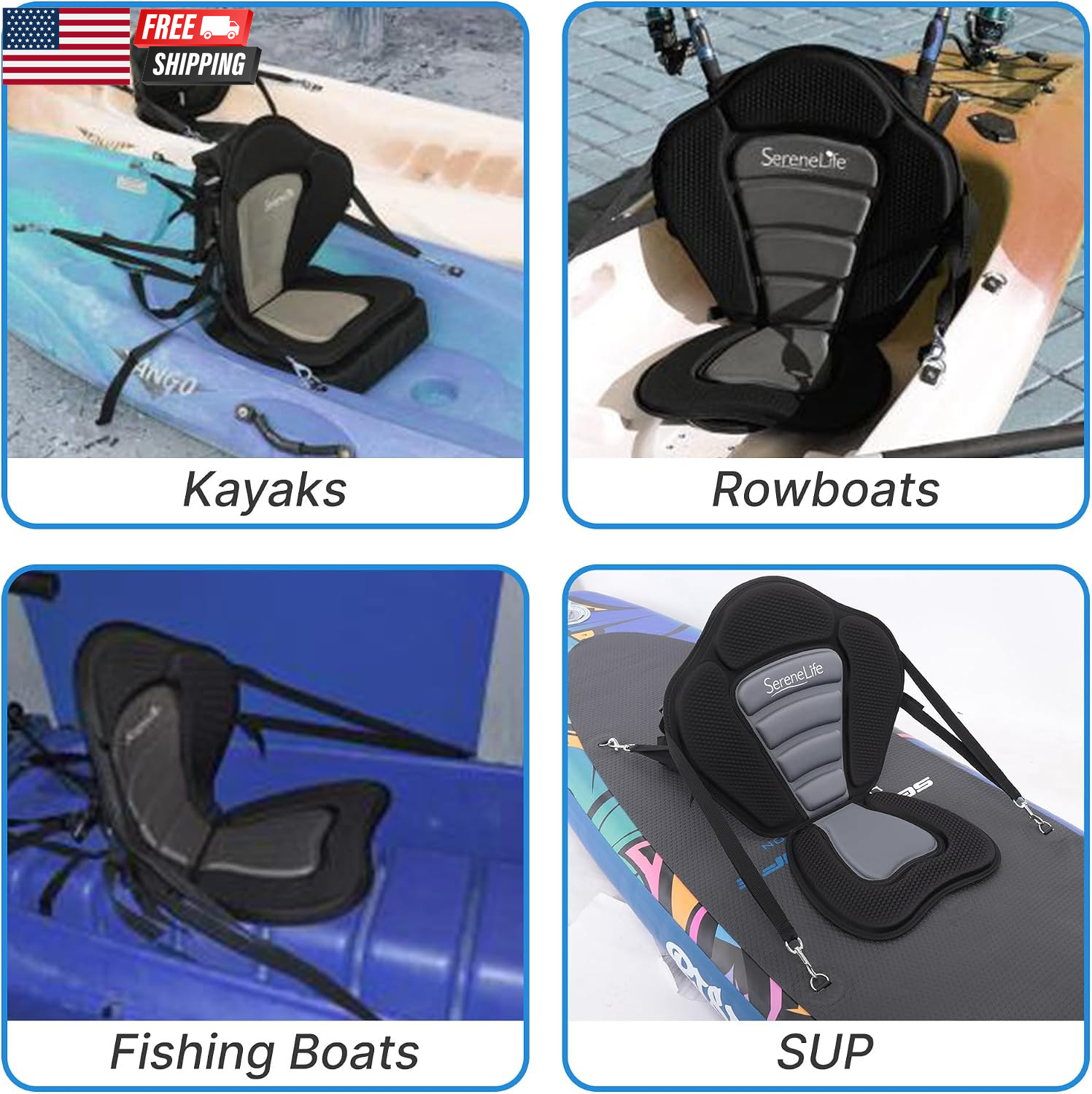 Detachable SUP Seat | Adjustable Paddle Board Seat for Kayaks & Paddleboards | E