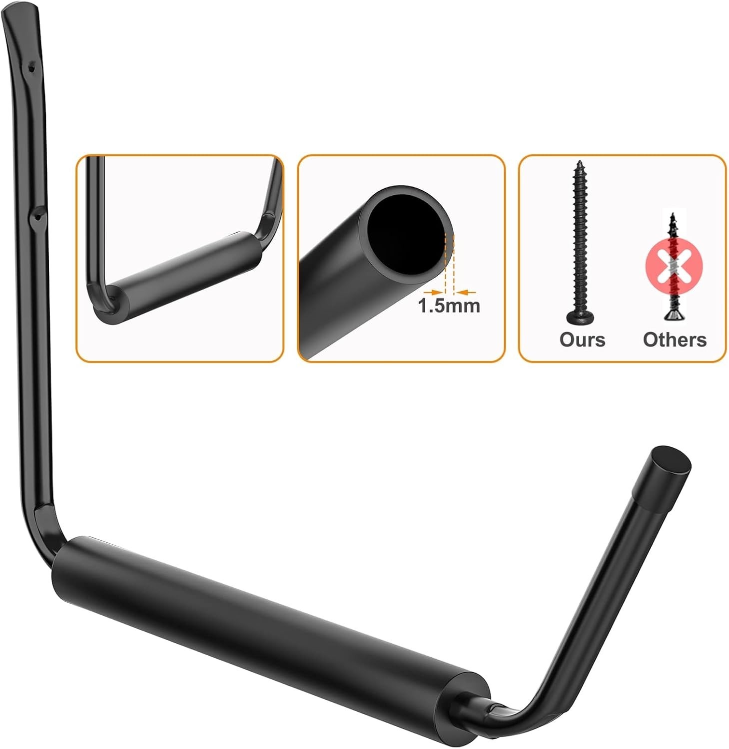 Kayak Wall Mount Rack 4-Pack Metal Garage Utility Hanger Paddleboard Ski