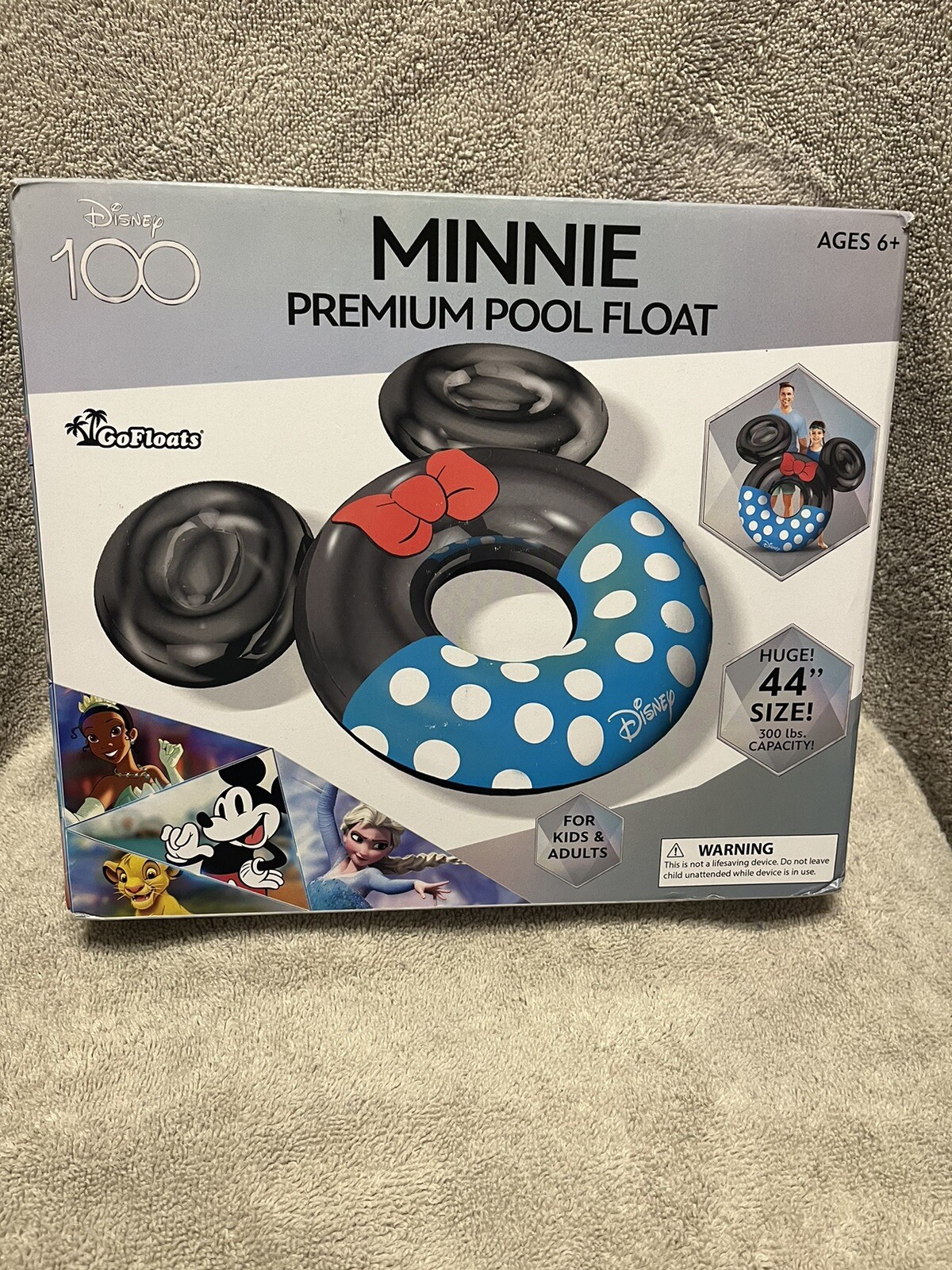 Disney Minnie Mouse Swimming Pool Float Premium 44 in 300lbs Huge 65inX44X13 NIB