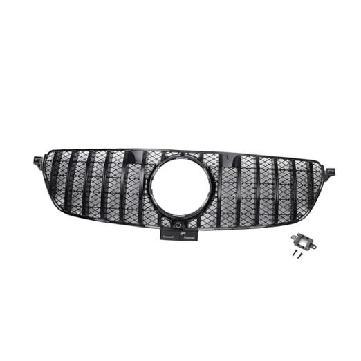 Black Front Upper Hood Bumper Grille Grill for Mercedes-Benz GLE300d 2016