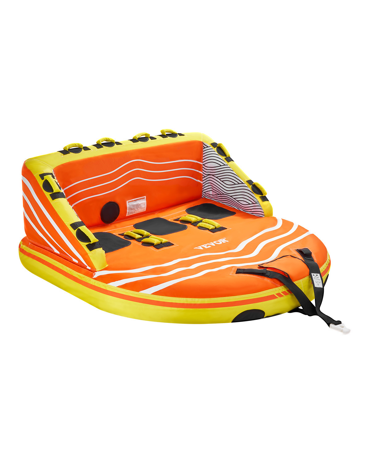 VEVOR Towable Tube for Boating 1-3 Riders Inflatable Boating Tubes Water Sport