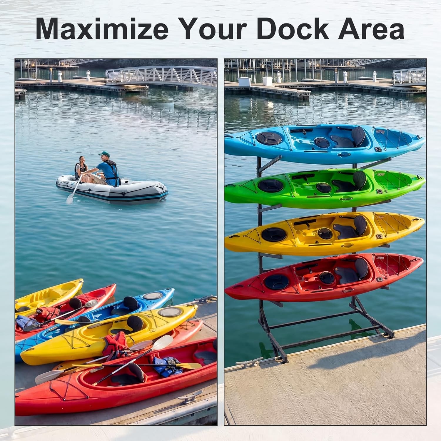 NAIZEA Kayak Storage Rack Freestanding Wall Mount 2 & 4 Tier Kayak Holder Stand
