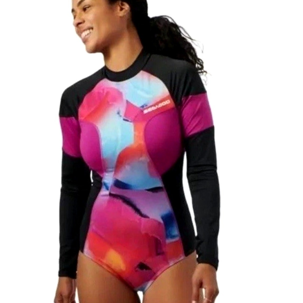 Women’s Sea-Doo 1 Piece Long Sleeve Rashguard 50 UV Protection Violet Sz Lg NWT