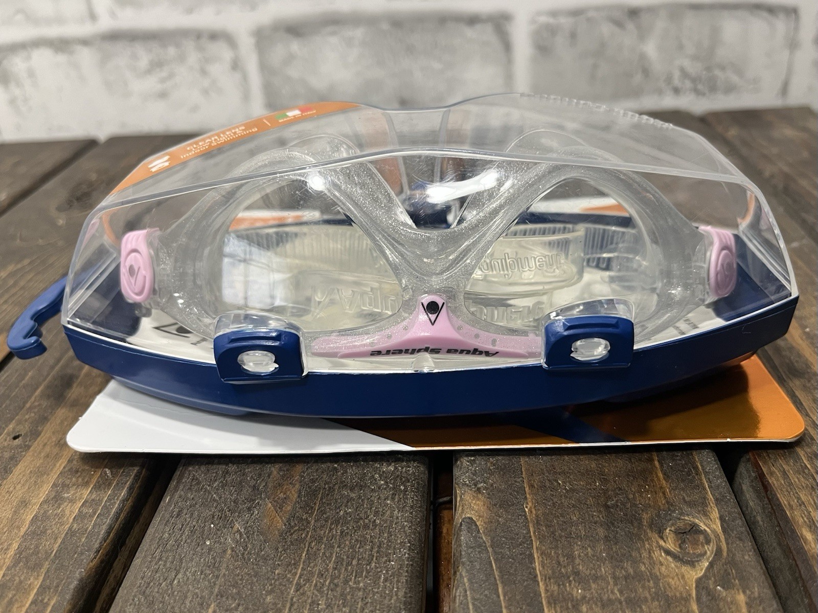 Aqua Sphere Vista Jr. Junior Kids 6+ Swim Mask, Unisex Pink & Clear w/Clear Lens