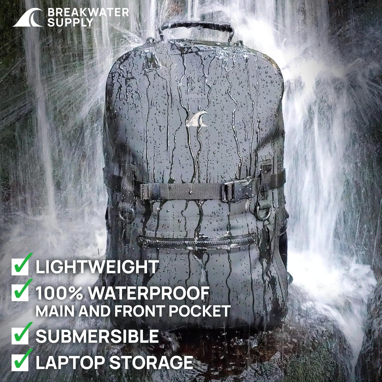 ™ Fogland Waterproof IP68 Submersible Backpack | Laptop Sleeve & Airtight Zipper