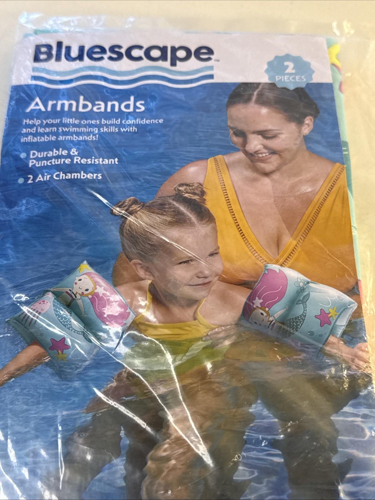 Inflatable Arm Bands Training Aid 3-6 Toddler Swim floaties girl mermaid Pool