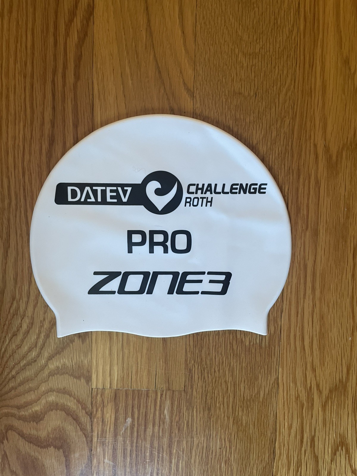 Challenge Roth Silicone Swim Cap WHITE Waterproof Triathlon Open Water NEW