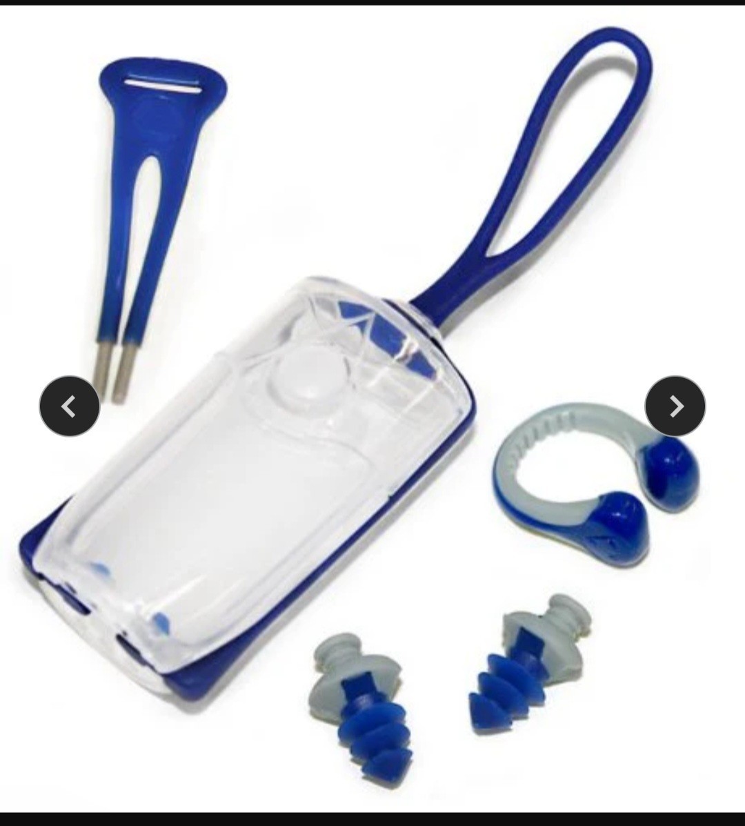 50 Lot Aqua Sphere Silicone Ear Plugs w/ Lanyard, Nose Clip and Carrying Case