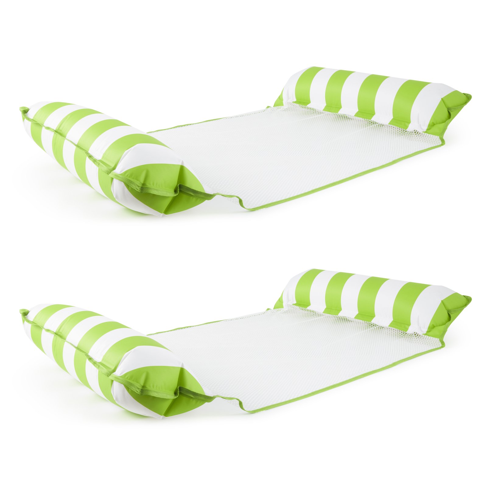 Aqua Monterey Water Inflatable 4-in-1 Pool Hammock Lounger, Lime Green (2 Pack)