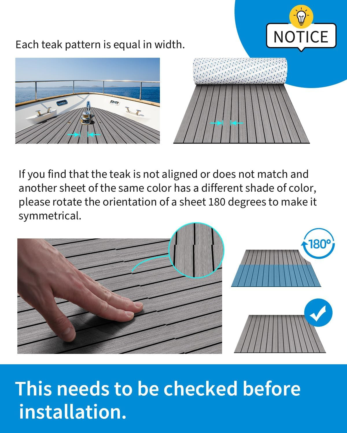 EVA Foam Boat Flooring with 3M Adhesive Backing Marine Self-Adhesive Decking 96′