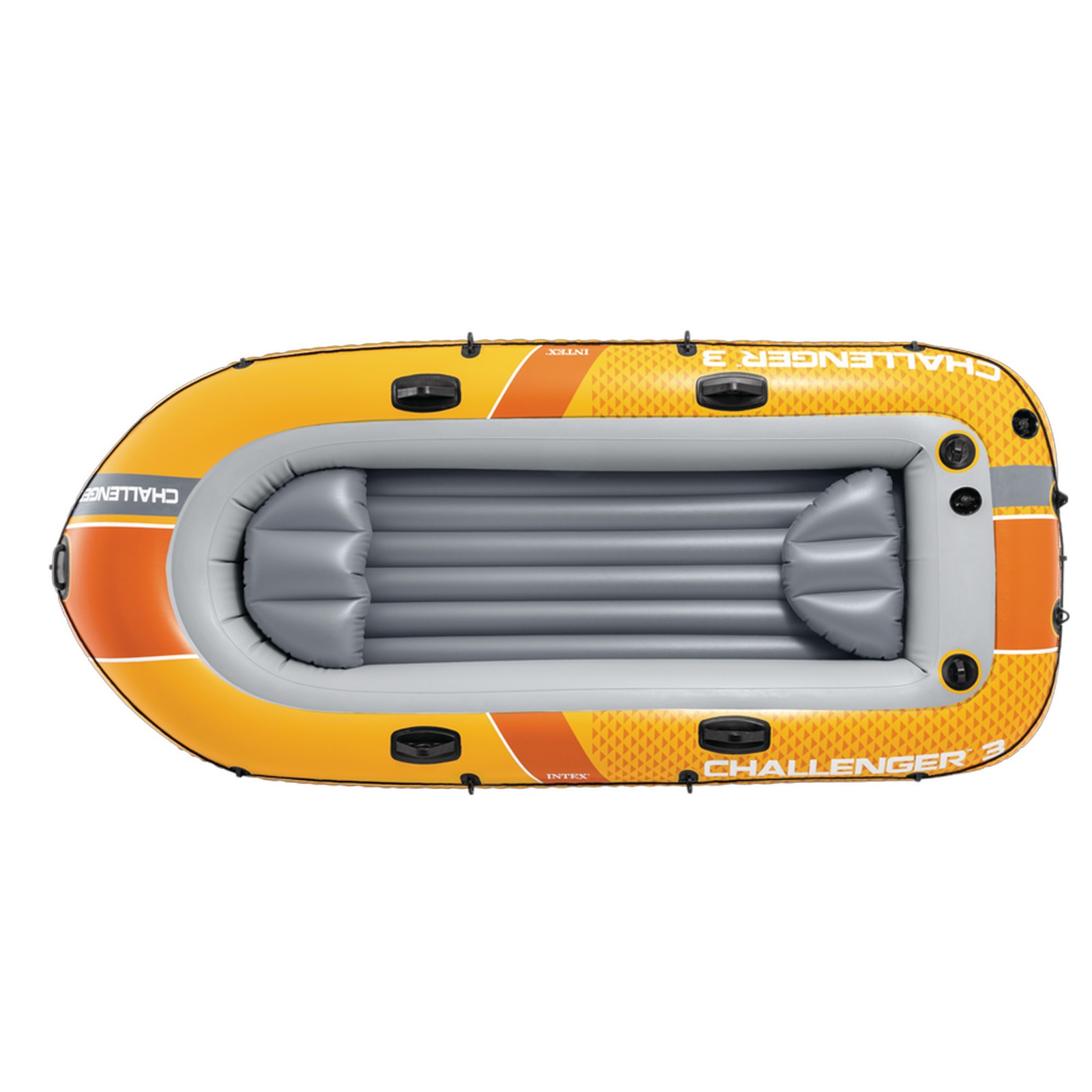 INTEX Challenger 3 Inflatable Boat Set with 54″ Oars, Pump, & Oar Locks (Used)