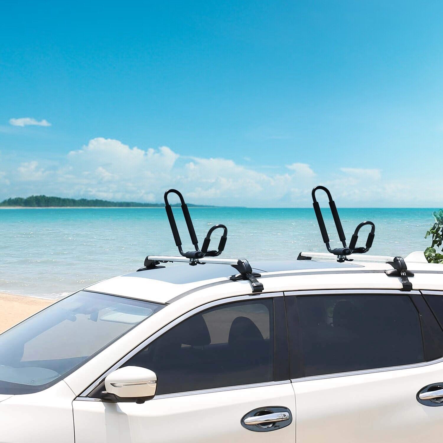 2/4 Pairs Heavy Duty Kayak J-Bar Roof Rack for Canoe SUP Kayaks on Car SUV Truck