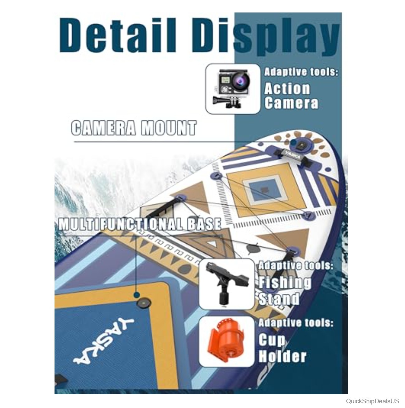 Inflatable Stand Up Paddle Board 11ft 35 Inch Wide 430lb Capacity Camera Mount