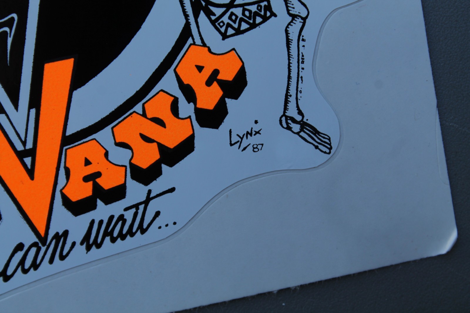 Nirvana Surfboards Neon Orange 80’s Pentagram Skulls V4A Vintage Surfing STICKER