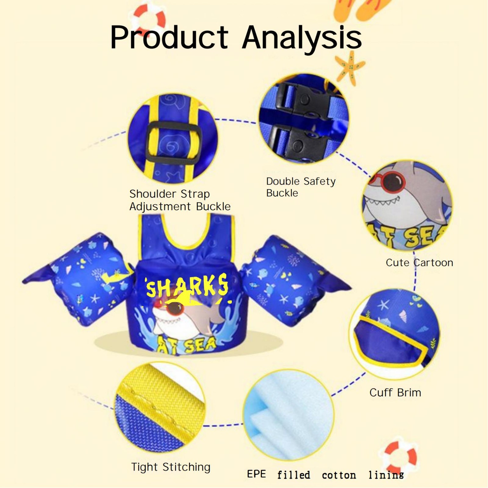 Kids Swim Vest Life Jacket for 3-8 years Boys and Girls, Toddler Floaties