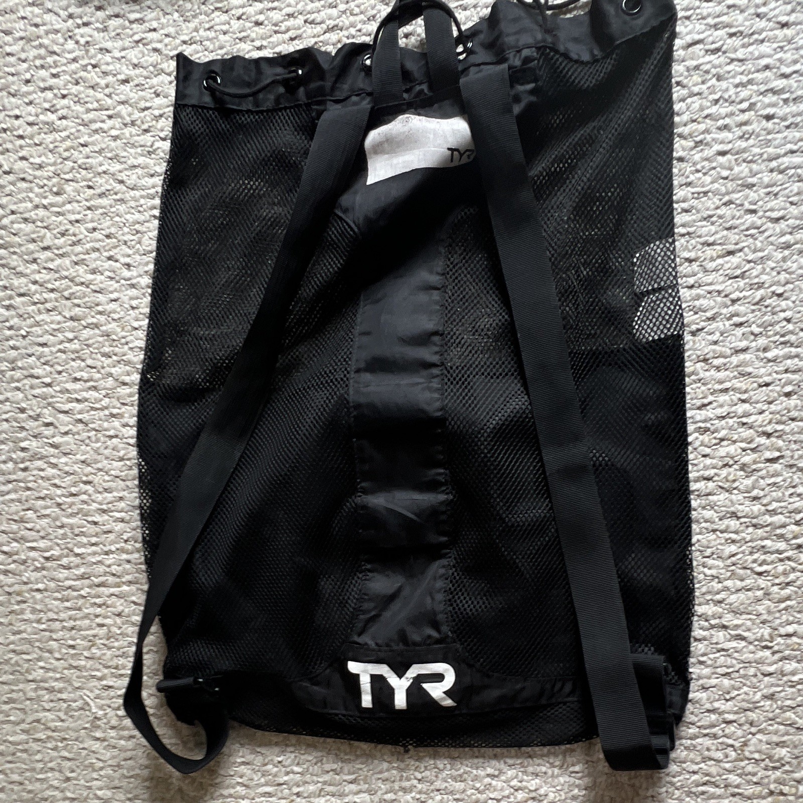Meshbag w’ swim equipment (Fins, Pool Buoy, Snorkel, Parachute, Board, Paddles)