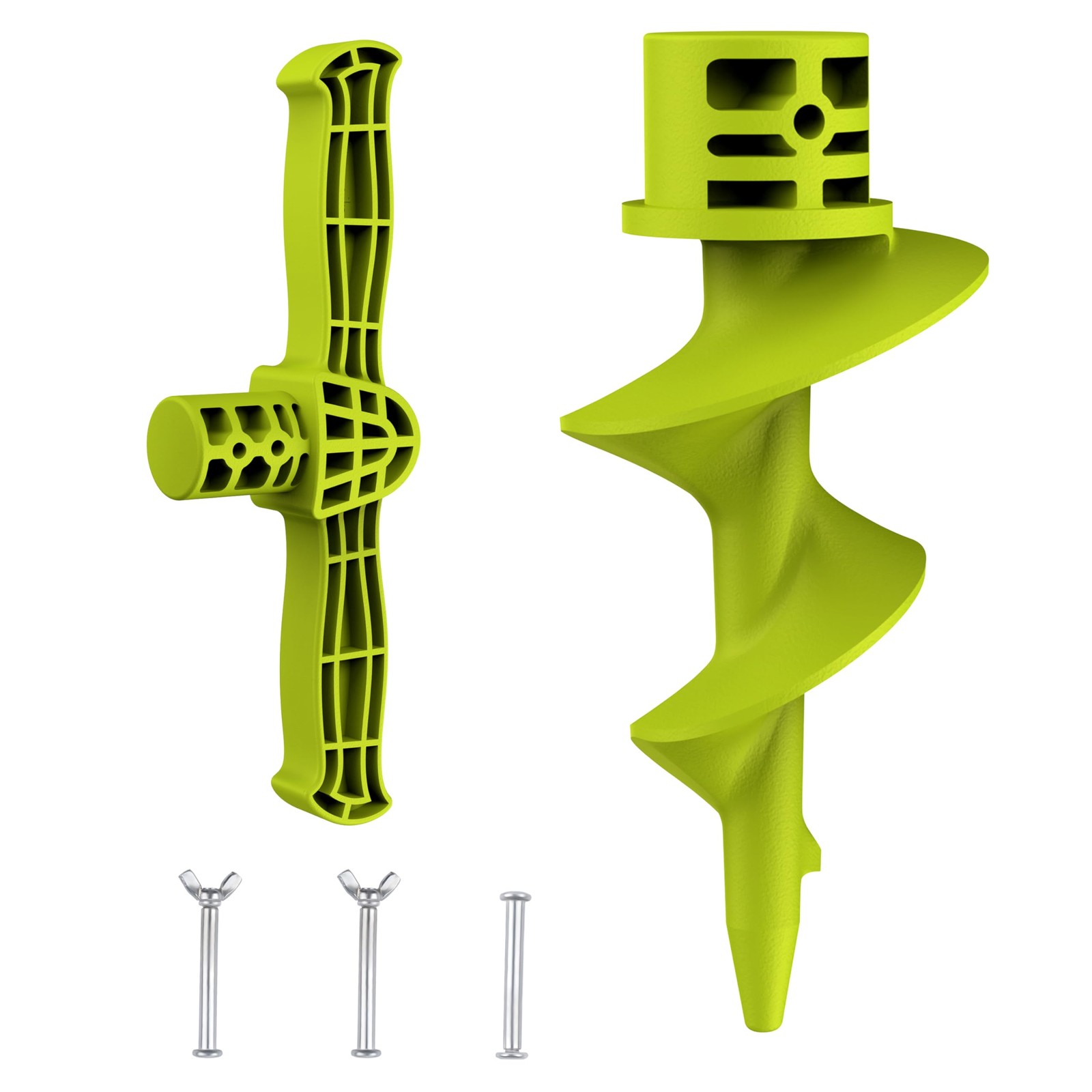 sailpref Dock Auger Kit, PA66+30% GF Handle and for PVC 1pack, Green