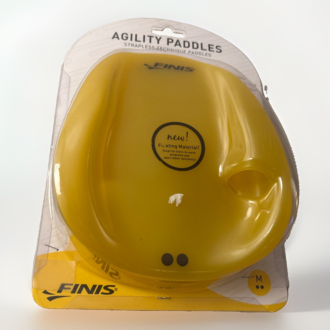 FINIS Agility Floating Swim Paddles, Strapless, Technique, Training, Medium Fit