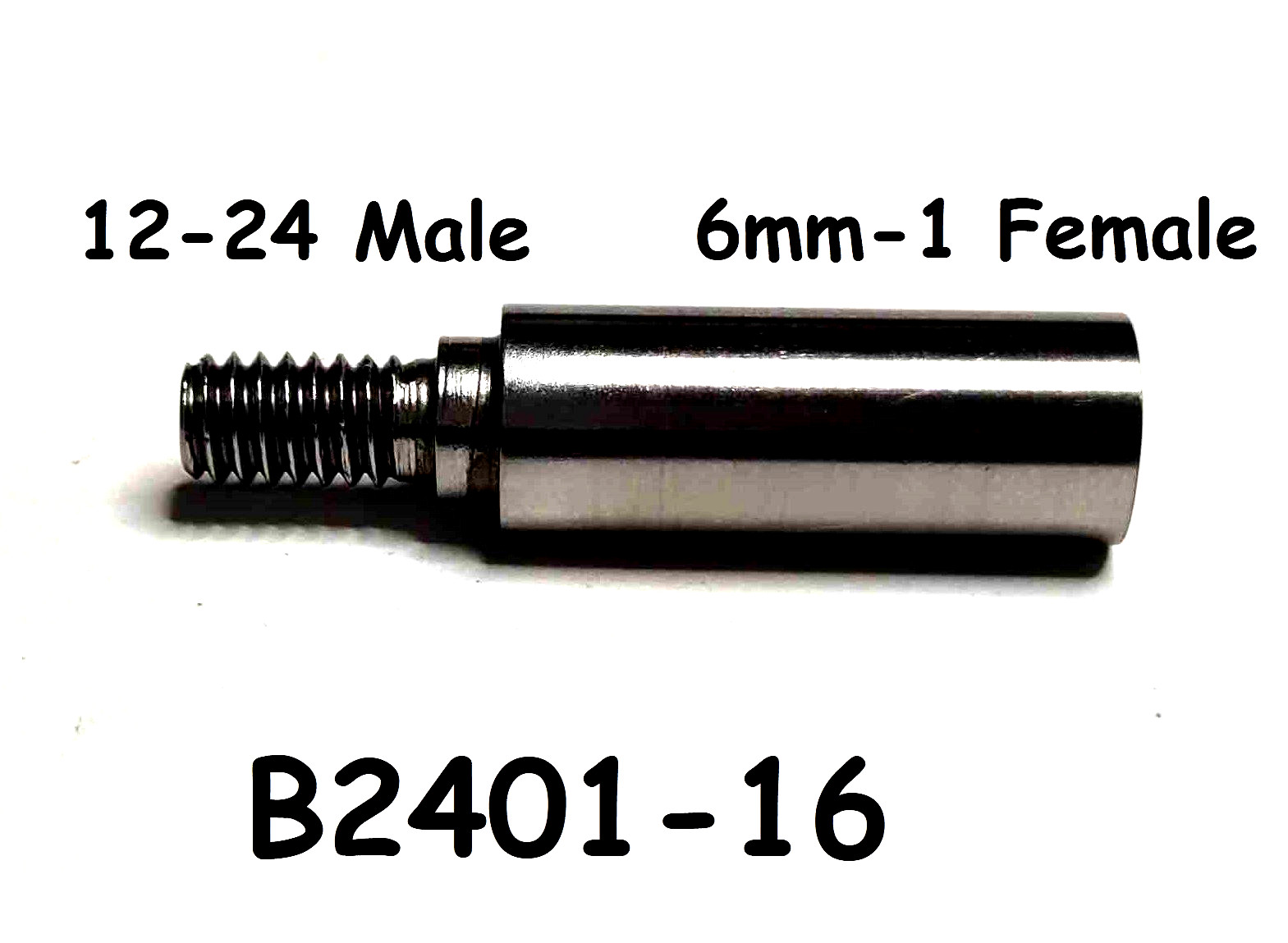 B2401-16 Adapter 12-24 Male x 6mm-1 Female, Speargun Tip, 3/8″