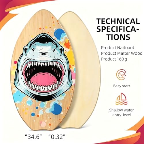 Skimboard 35 inch Skim Board for Kids Adults Yellow