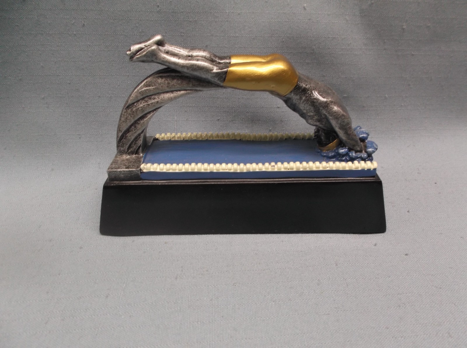 male SWIMMING trophy resin award full color pool long black base